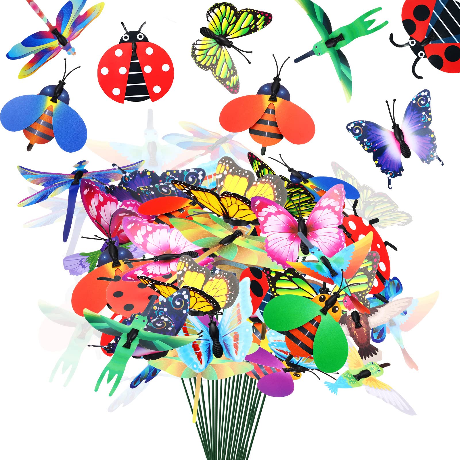 蝶の道 Butterflies Amazon.com: 100 Pcs Garden Yard Butterfly Stakes Colorful Bee