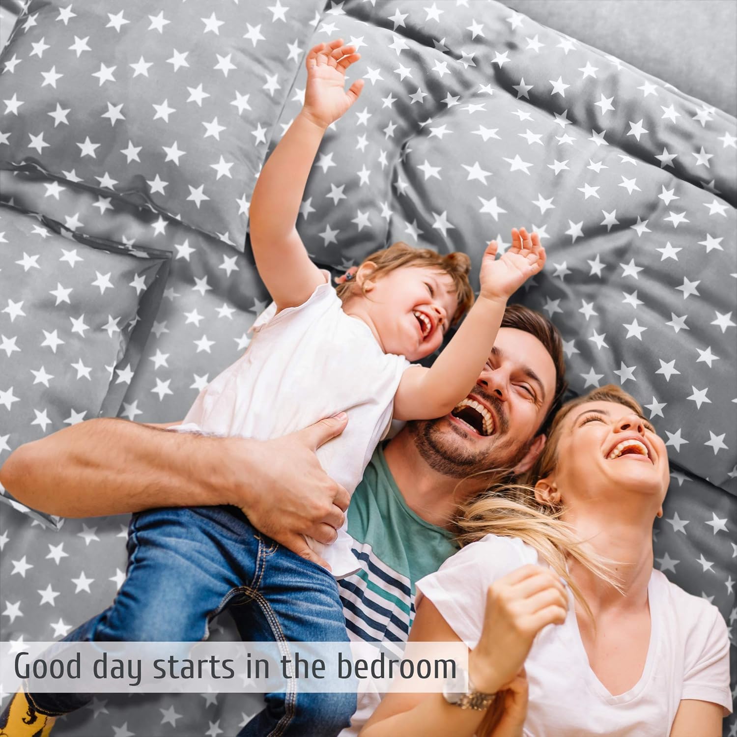 🔥 Flаѕh Sаlе Duvet Cover Queen 4 Pieces Set Grey & White Stars Egyptian Cotton Deep Pocket Queen Sheets Light Grey Bedding Sets Queen Duvet Covers Sheets Queen Size