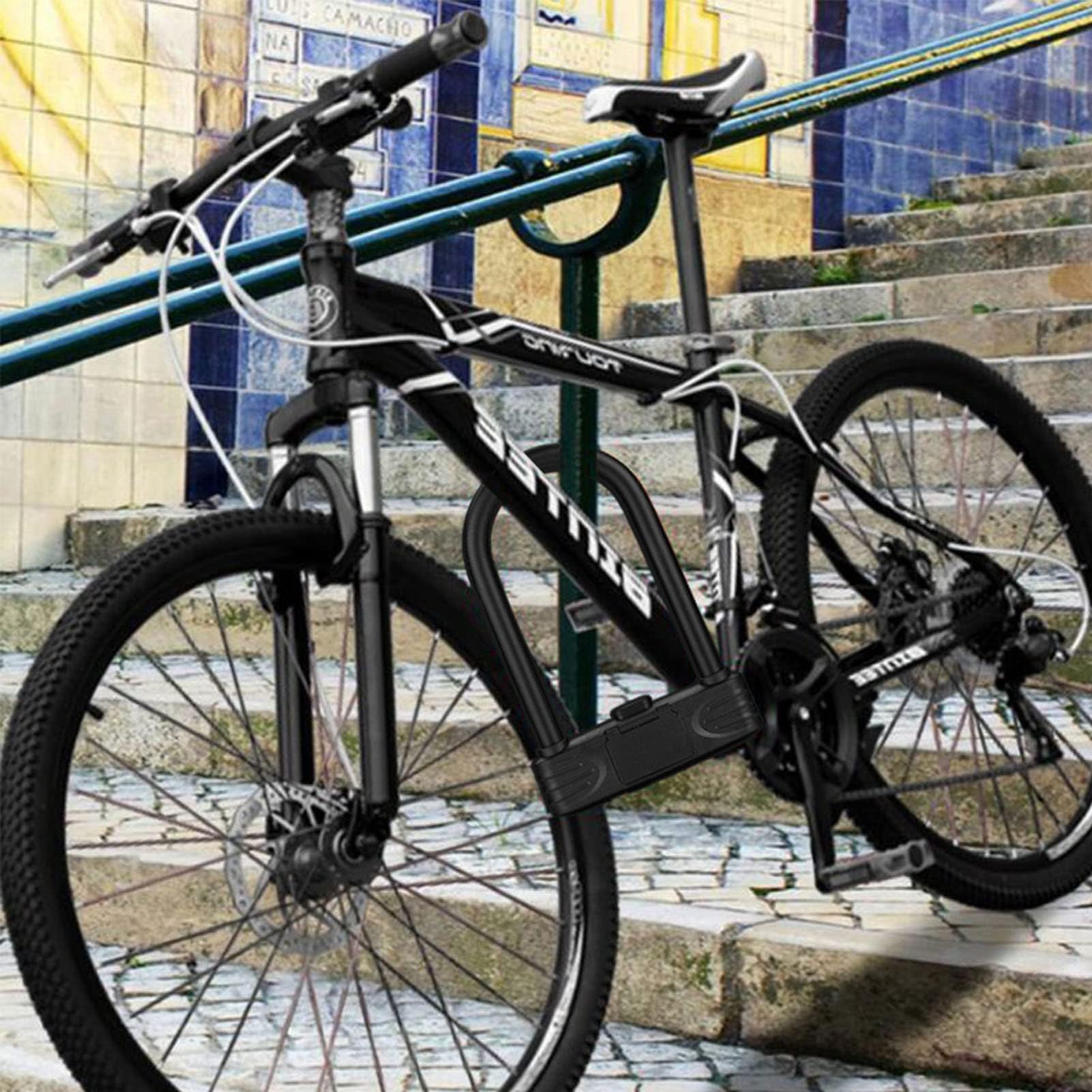 Lucchetto a U per bicicletta, con combinazione a 4 cifre, con grillo, impermeabile e antiruggine, senza chiave, antifurto per bici o moto, cancello, magazzino, viaggi