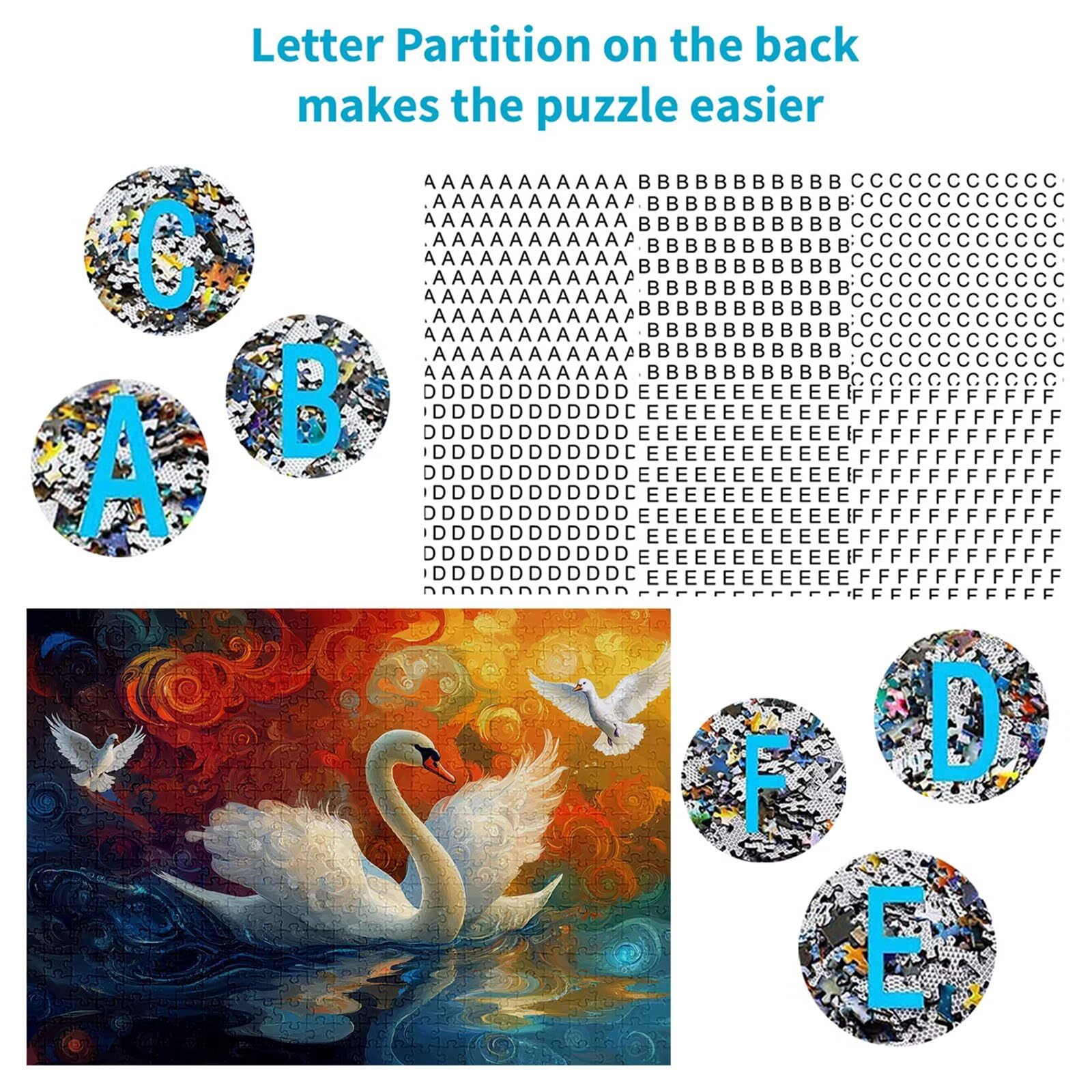 Puzzle 3000 elementów łabędź puzzle dla dorosłych ptak 122 x 81 cm Unikalne rzemiosło klasyczne 3D drewniane układanka do rodzinnych gier aktywnych, układanka do samodzielnego wykonania nawet do