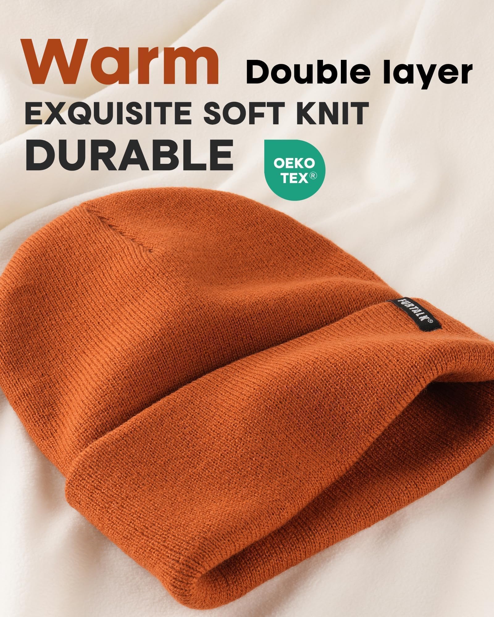 FURTALK Beanie Hat for Women Men Winter Hat Womens Cuffed Beanies Knit Skull Cap Warm Ski Hats