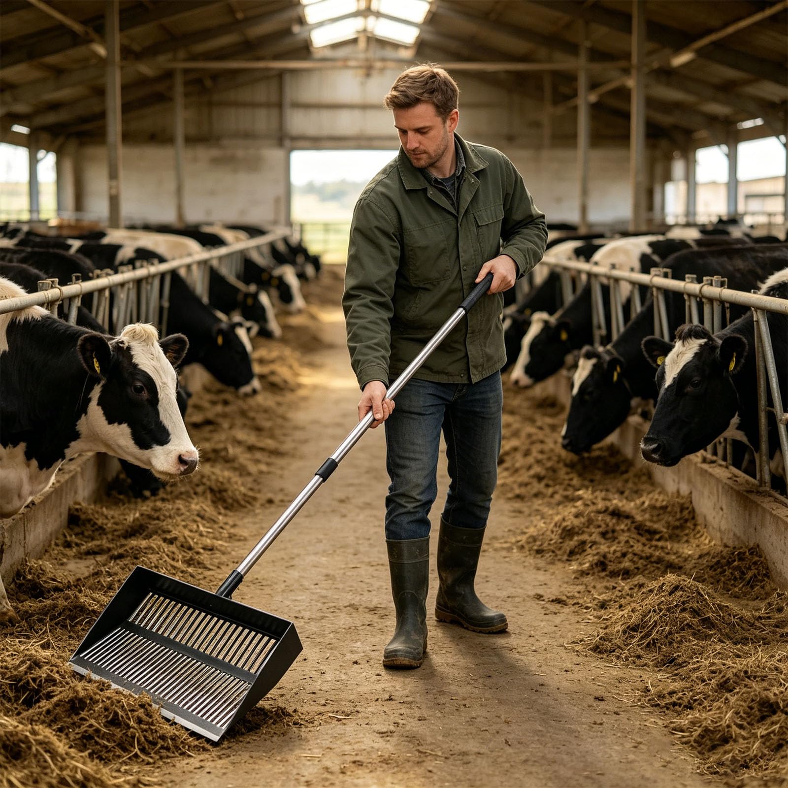 Extra Large 38 Cm Robusto Acciaio Fattoria Strumento per Efficace Pascolo e Campo Manutenzione Ampia Pala Agricola Pala Agricola Strumento Stabile Permanente Metallo Manico Regolabile