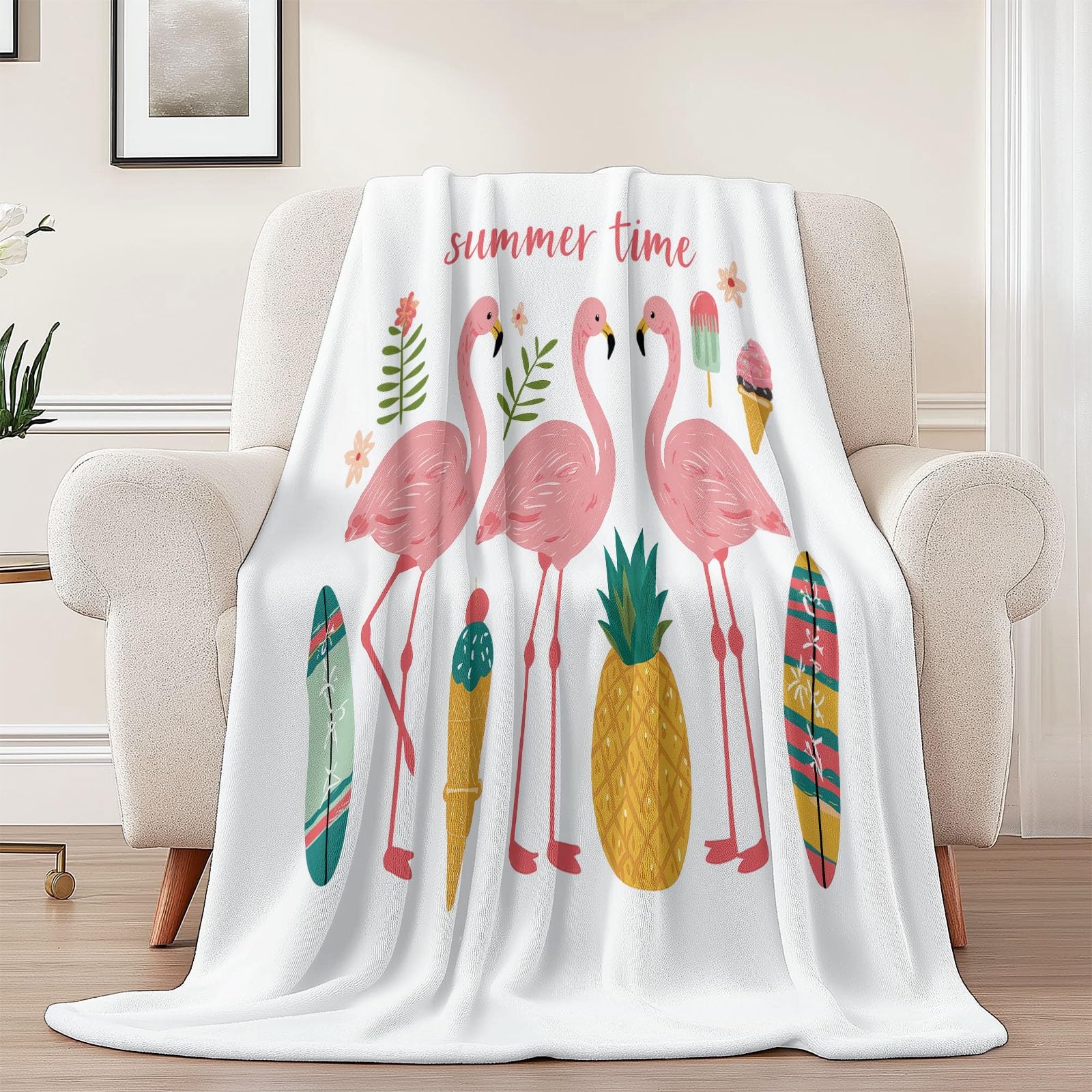 Kocyk Flamingo: świeży i niemowlęcy miękki polar na sofę pojedyncze podwójne różowe puszyste ciepłe zimowe koce polarowe dla dzieci dorosłych 220 x 240 cm