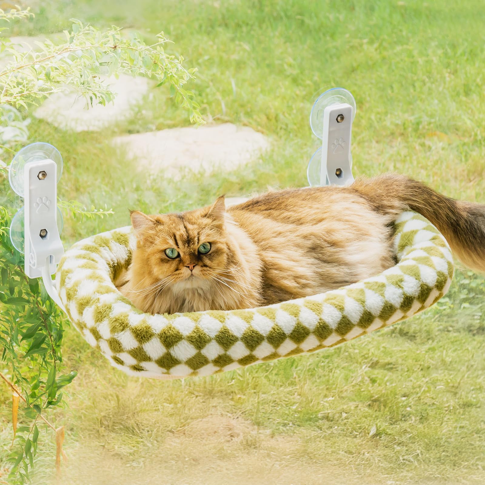EDAGNY Pliable hamac Chat fenetre Mignon Removable Mat capacite 18kg Vert M
