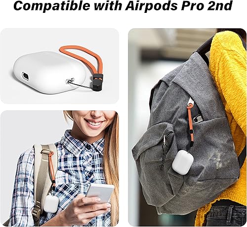 Miniatura 2 de Oakxco Airpods Pro 2 Correa de nailon ajustable para muñeca de mano, Compaitbie con Airpods Pro de 2 generación 2022, funda para Airpods 123Pro con