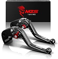 Vista 11 de MZS Palancas de embrague y de freno, para motocicleta, negras, ajustables, cortas