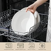 Vista 4 de MALACASA Cuencos para Servir, 114 onzas (10 pulgadas) Juego de 2 Cuencos Extra Grandes para Ensalada, Cuencos de Porcelana Blanca para Servir