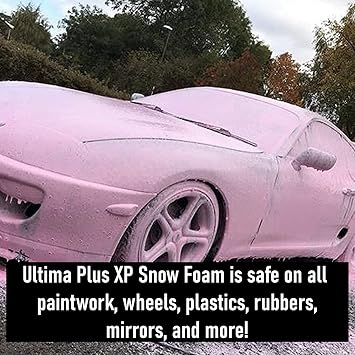 Ultima-Plus XP Pink Snow Foam pH Neutral Car Shampoo Wash - Super Thick Foam Pre-Wash Vehicle Cleaning Detailing - Strawberry Fragrance (5 Litres)