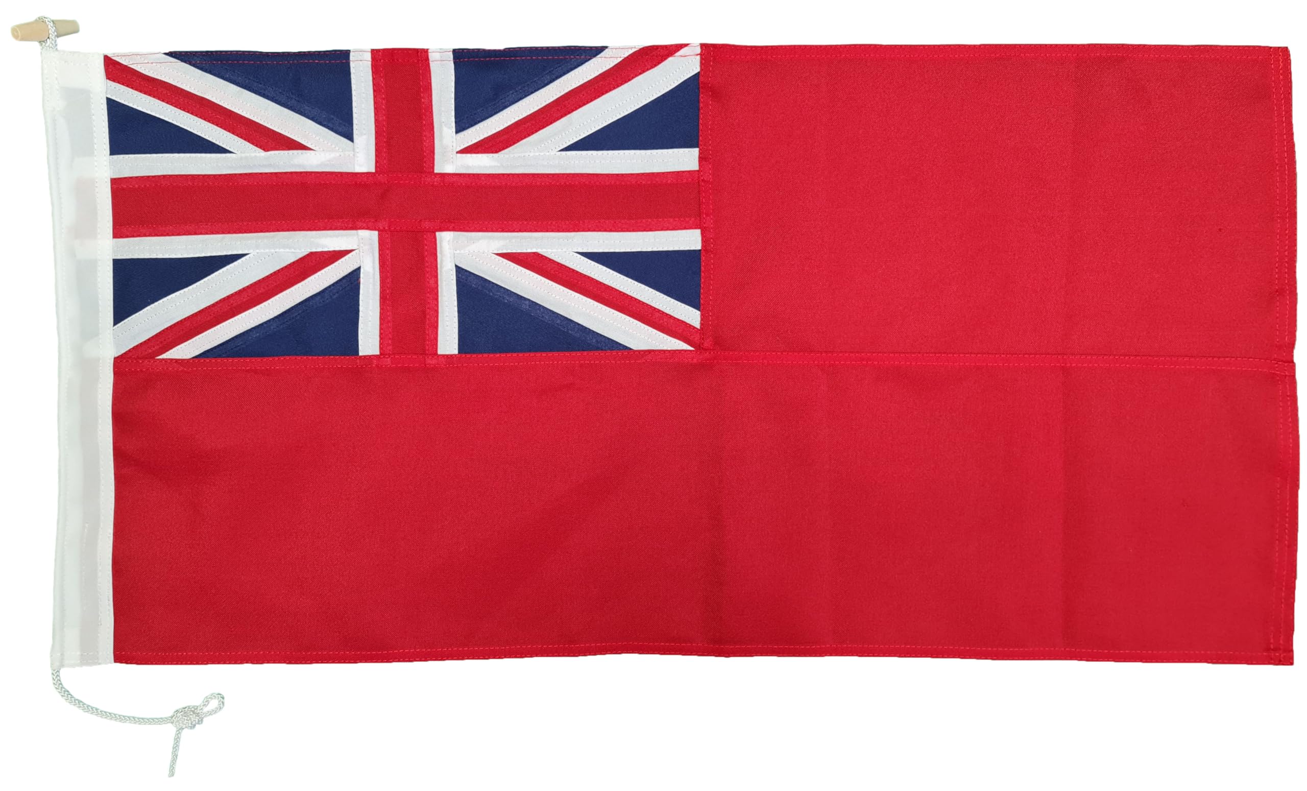 Puffin Flags Red ensign MoD approved traditionally sewn flag 3/4 yard - 27"x13" - 70x35cm size, rope & toggled