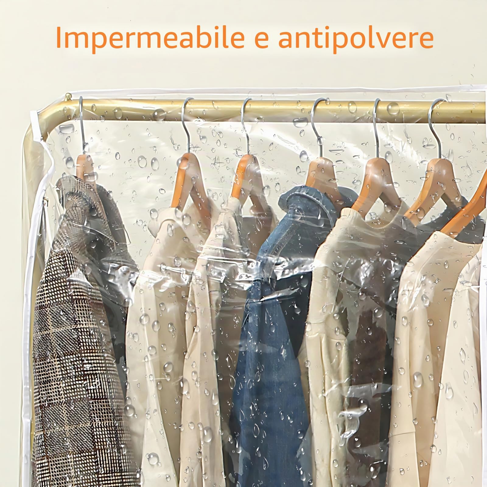 Custodia Protettiva per Vestiti, Telo Copri Stender Vestiti in PEVA 120×50×150 cm Buste Copriabiti Antipolvere Trasparenti, Copertura per Appendiabiti per Resistente All'umidità Della Polvere