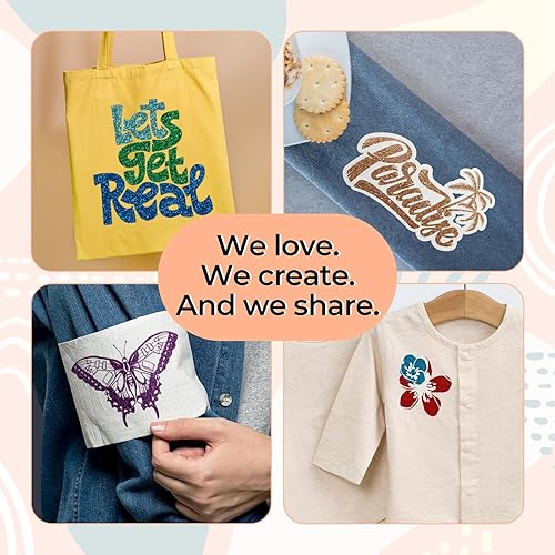 Miniatura 5 de HTVRONT Paquete de 20 vinilos de transferencia de calor con purpurina de 10 x 3 pies para camisetas, rollo de vinilo para planchar con purpurina