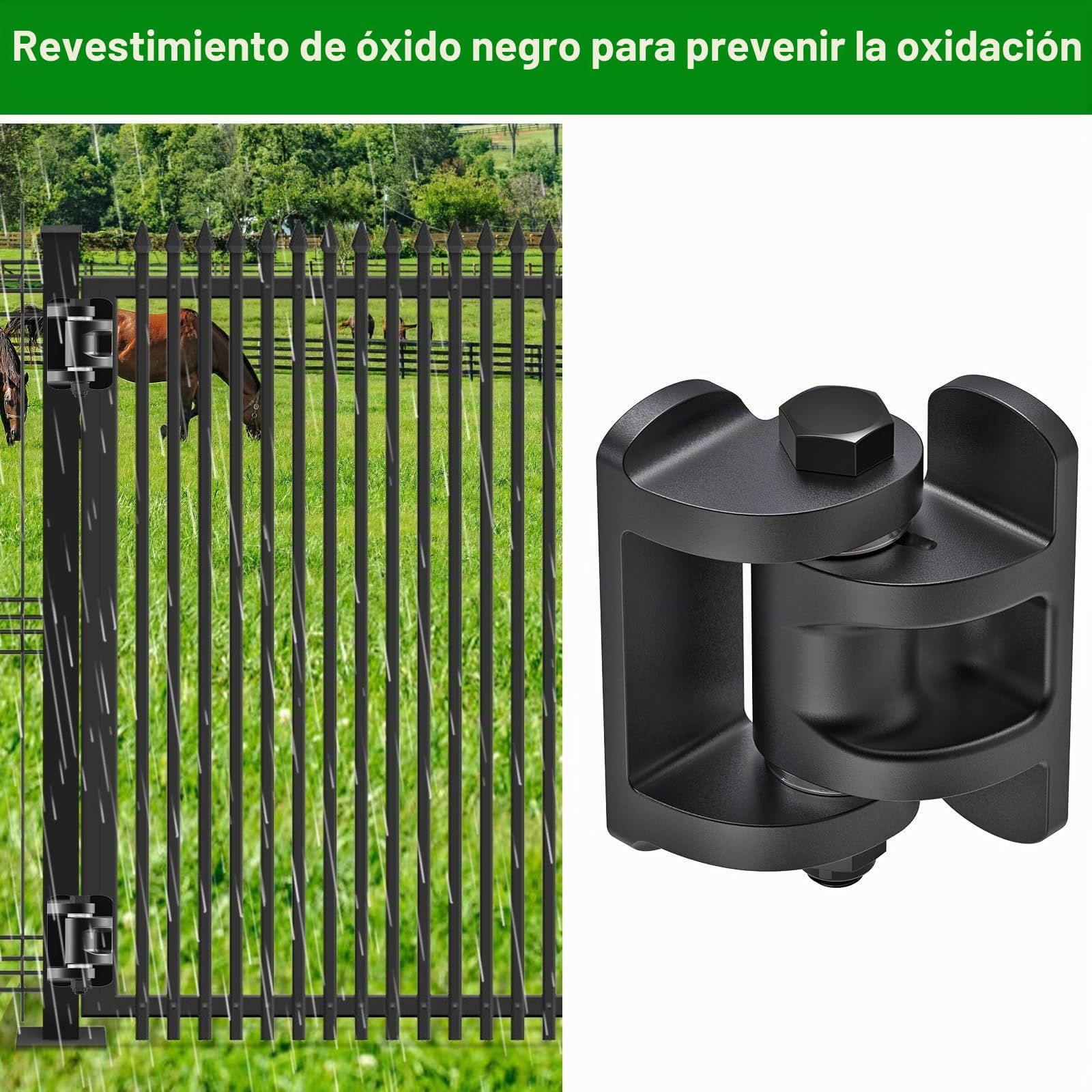 Insaga Bisagras de puerta resistentes de acero al carbono de 6 mm para instalación de soldadura, placa base soldada de doble cara, rodamientos espaciadores integrados, tornillos antisueltos para