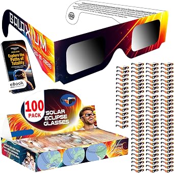 Galaxium 6/12/25/50/100 Pack Solar Eclipse Glasses 2026 ISO 12312-2