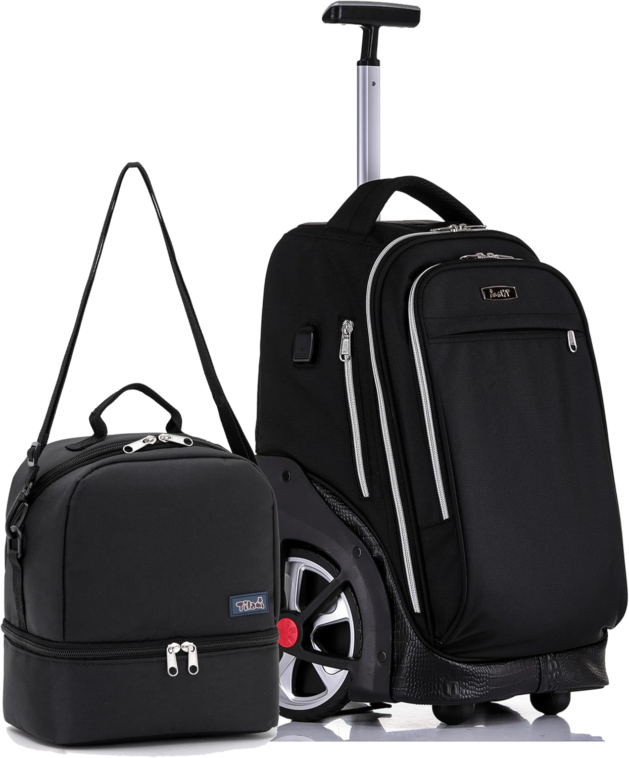 NEW TILAMI 19Inch Rolling Backpack with Lunch Bags