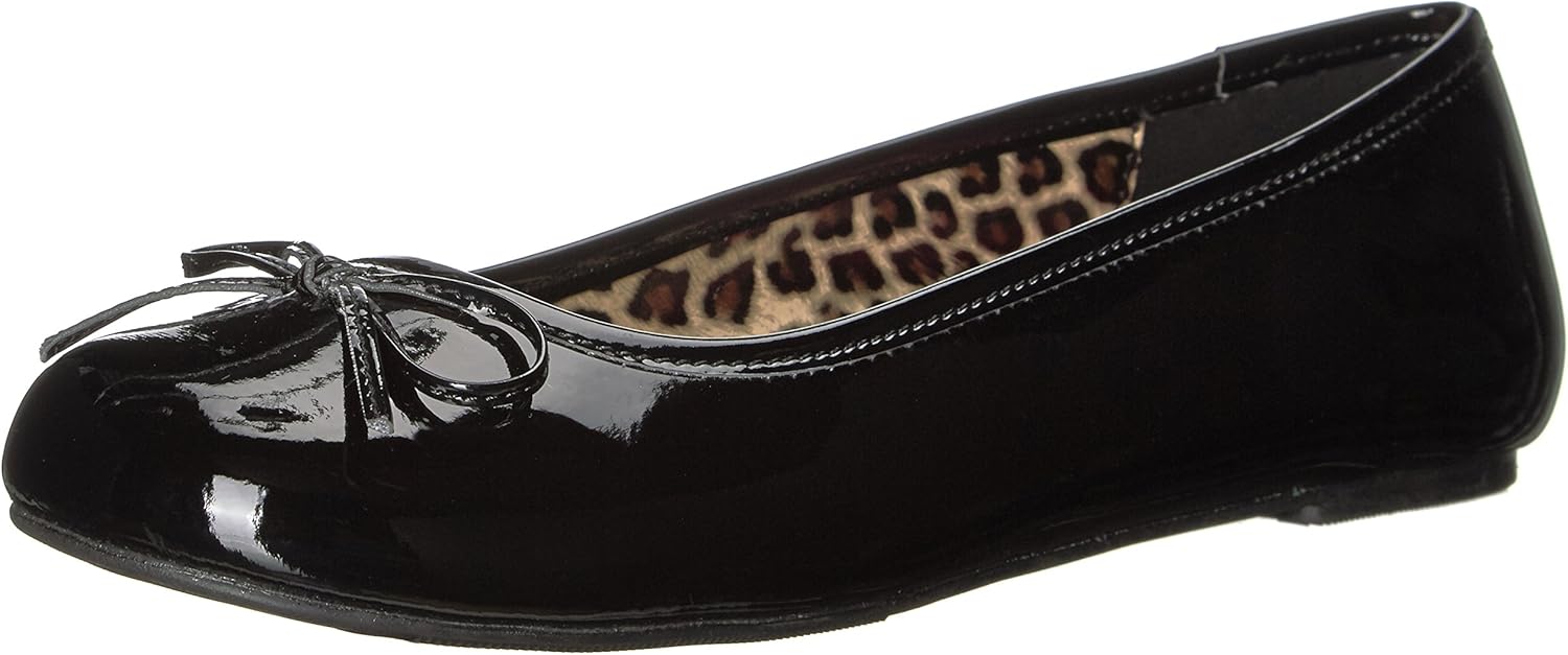 Pleaser Pink Label Women's Anna01/b Ballet Flat, Black Str Patent, 14 M US