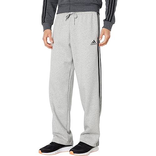 Adidas Mens Essentials Fleece Open Hem 3-Stripes Pants