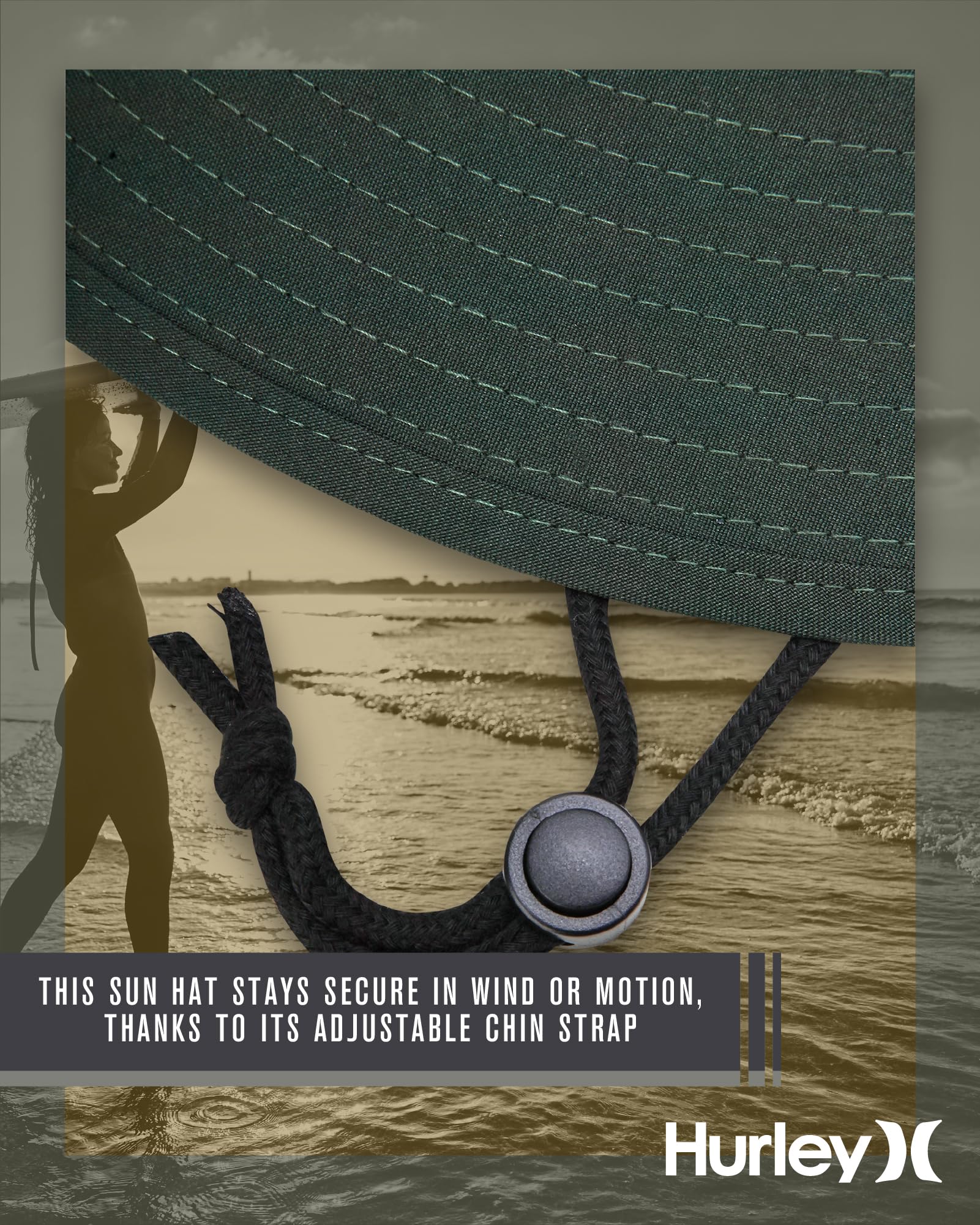 Hurley Sombrero de sol Boonie de ala ancha para hombre 5