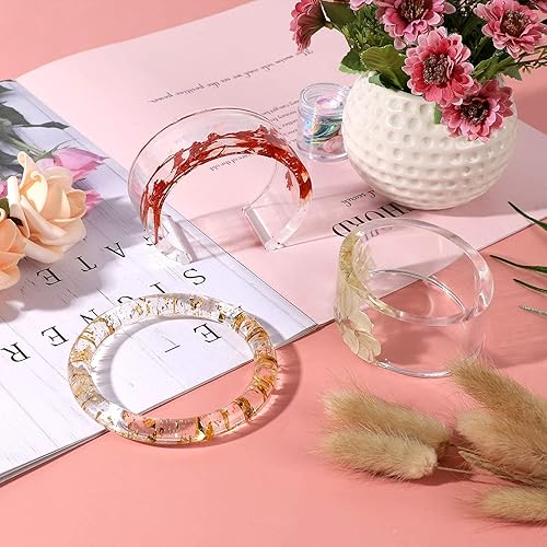 Miniatura 5 de Gartful Juego de 8 moldes de joyería 6 moldes de resina para pulseras grandes  2 moldes de silicona para anillos de resina fundición epoxi para