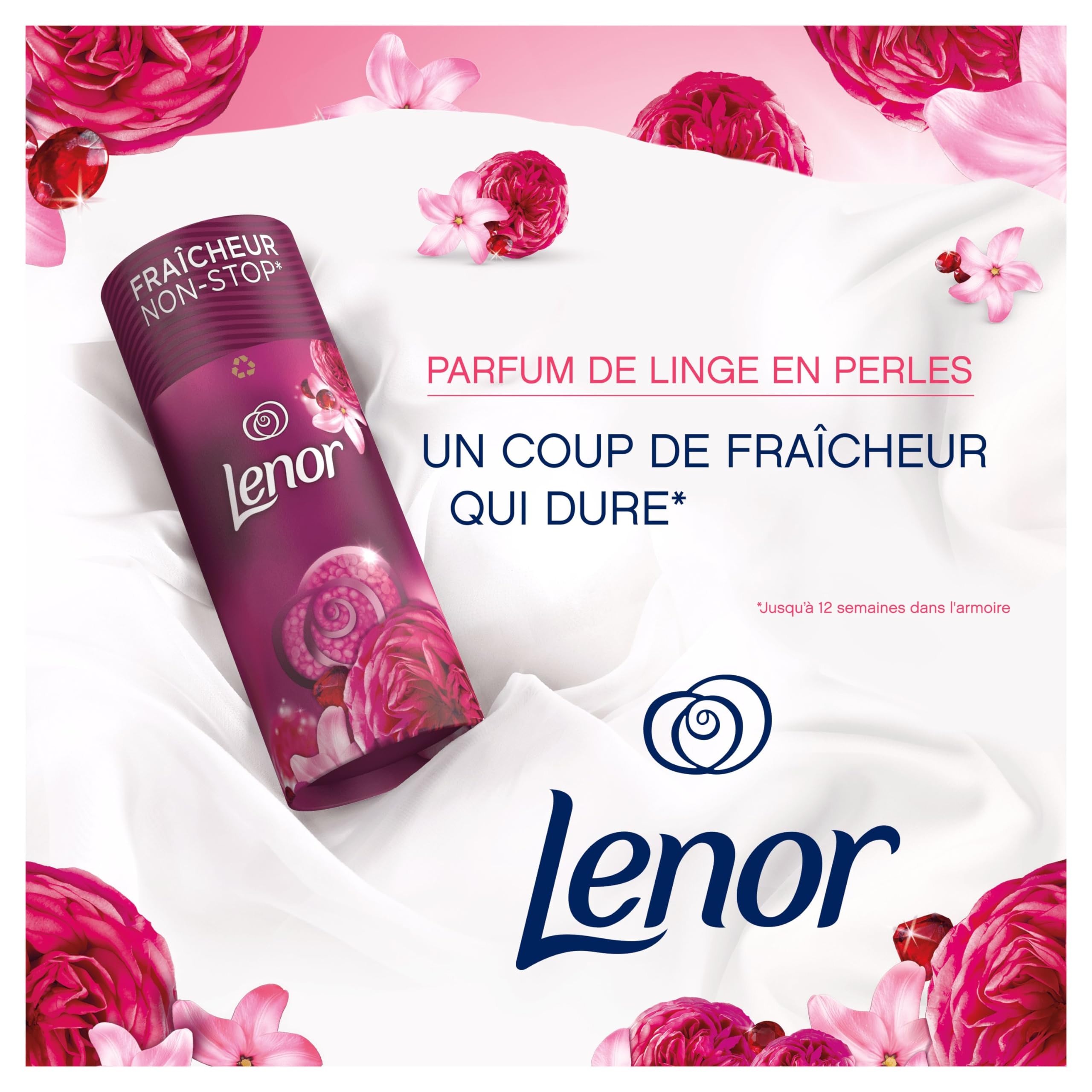 Lenor Parfum de Linge en Perles pour Lessive, 84 Lavages (165g x 6), Fraicheur de Coton, Fraîcheur Non-stop jusqu'à 12 Semaines de Stockage