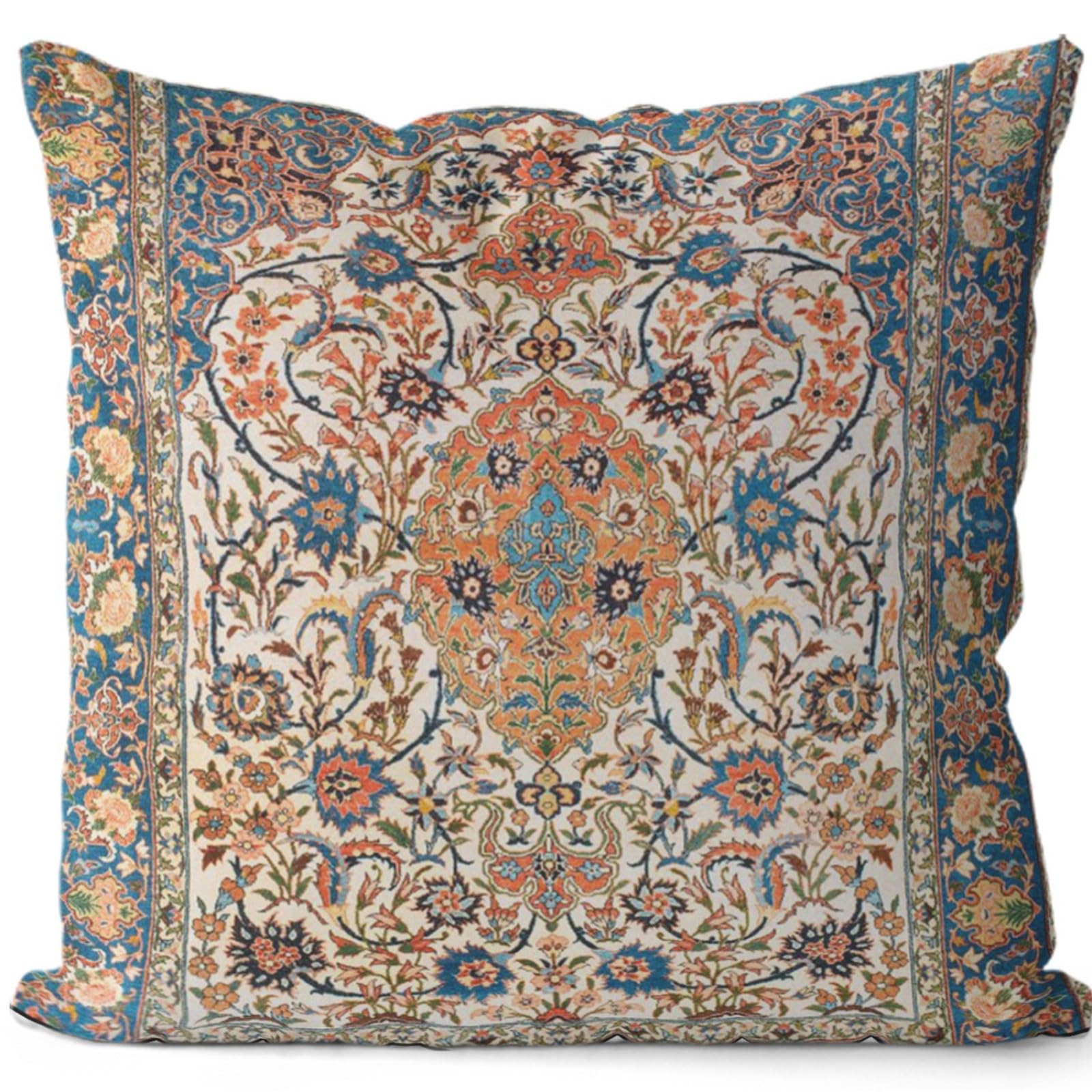 wxlmom Cushion Covers 40cm x 40cm Orange Blue Pillowcase Invisible Zipper
