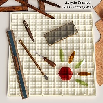 12x12 Stained Glass Cutting Mat, Stain Grid Board-Acrylic