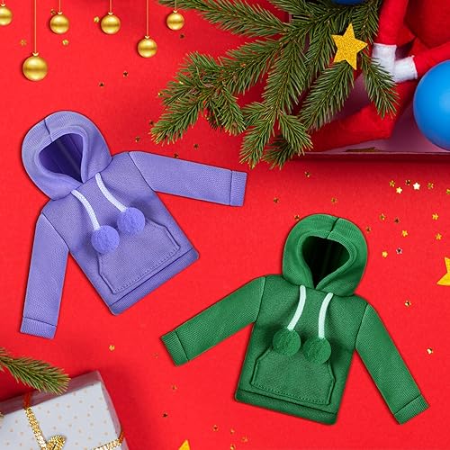 Miniatura 7 de Meooeck Juego de 6 accesorios de elfo de Navidad que incluye 2 ropa de muñeca elfo navideña y 4 accesorios novedosos de elfo para niños (pesca)