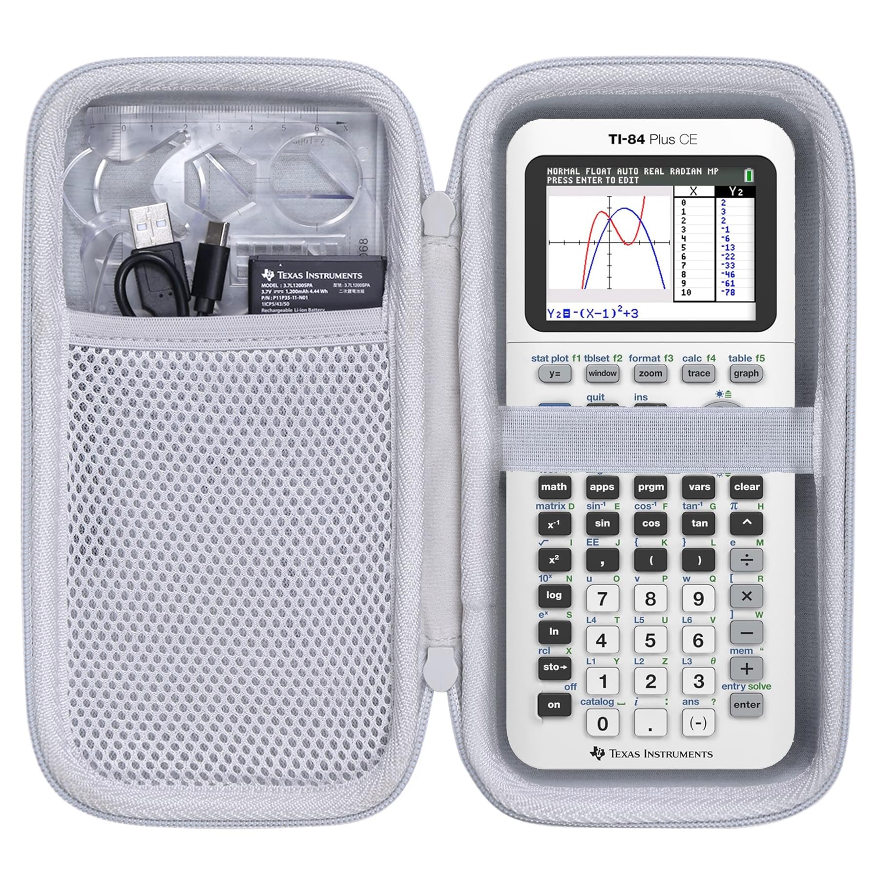 co2CREA Carrying Case for Texas Instruments TI-84 Plus CE Python/TI-84 Evo/TI-Nspire CX II CAS/TI-Nspire CX II/TI-83 Plus/TI-89 Titanium Color