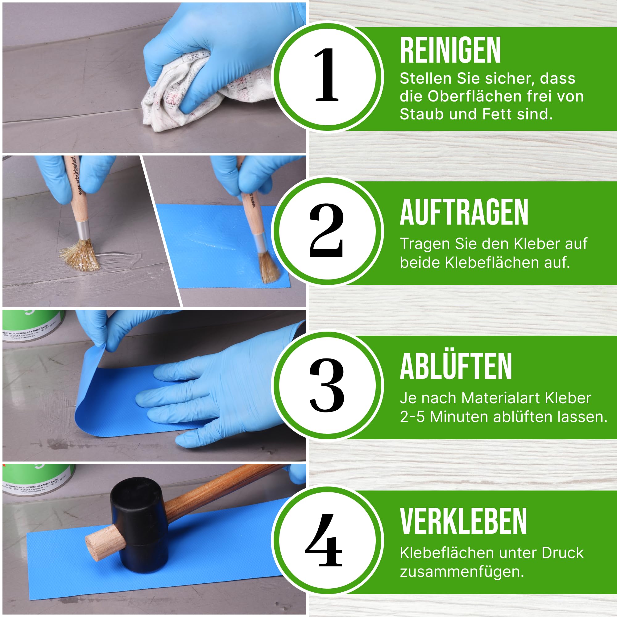Köraplast SF 600g PVC Kleber I incl. Auftragspinsel - EPDM LKW Planen Kleber - Gewebeplanenkleber - Teichfolien - Zeltplanen - Polysterol - Weich PVC Reparaturkleber - Bootsplanen