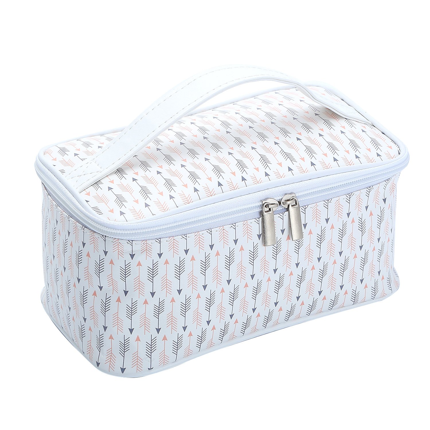 HOYOFO Big Makeup Bags for Women Portable Cosmetic Pouch Bags with Handle Waterproof Toiletry Storage Bag Arrow Print, L