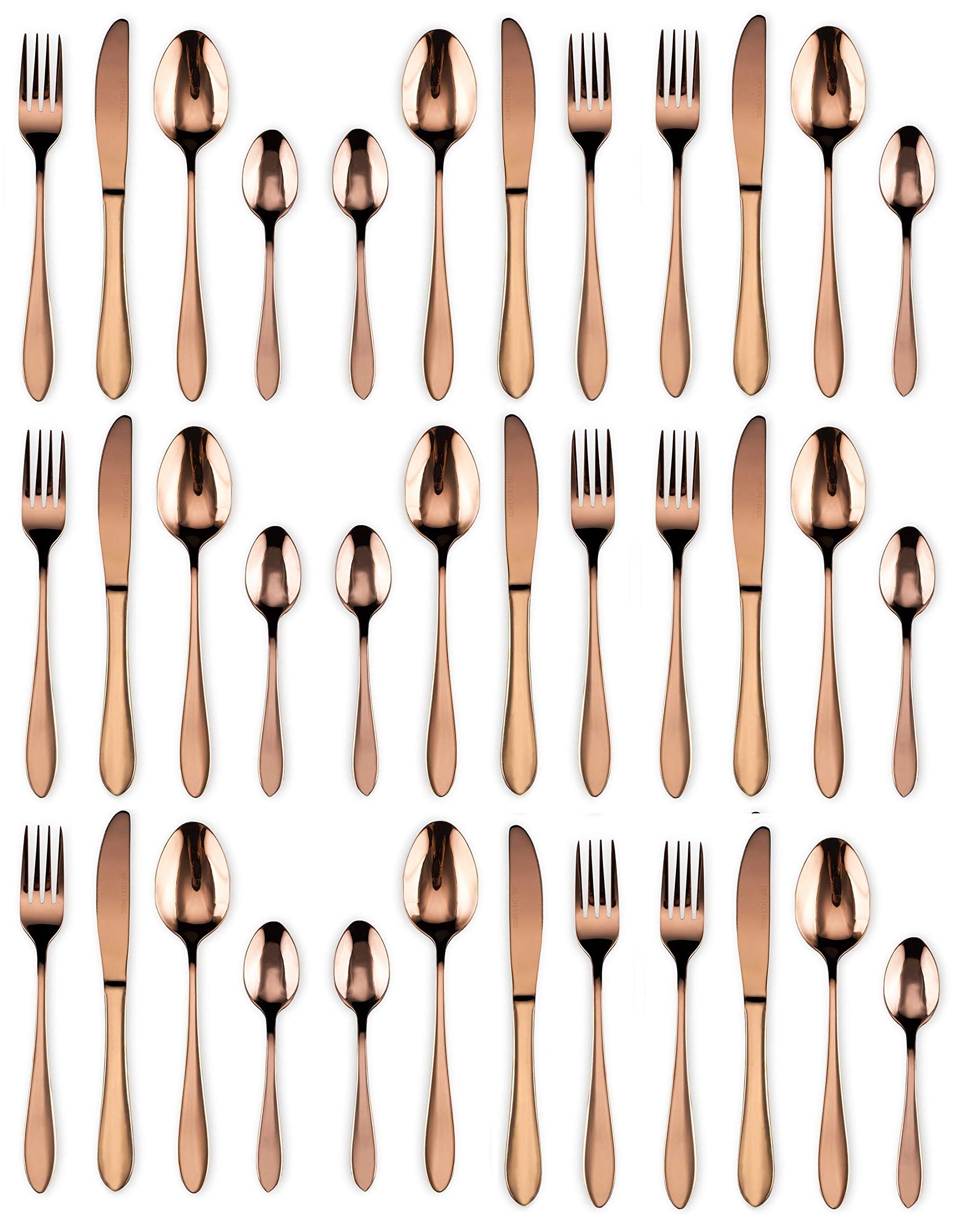 Star Work 28 Piece Cutlery Set | Gold Coated Stainless Steel Grade 304 | Food Grade | Dishwasher Safe | Kitchen Dining Collection (Set of 28 – 7 Spoon + 7 Fork + 7 Knife | 7 Tea-Spoon) — Amazon image 13