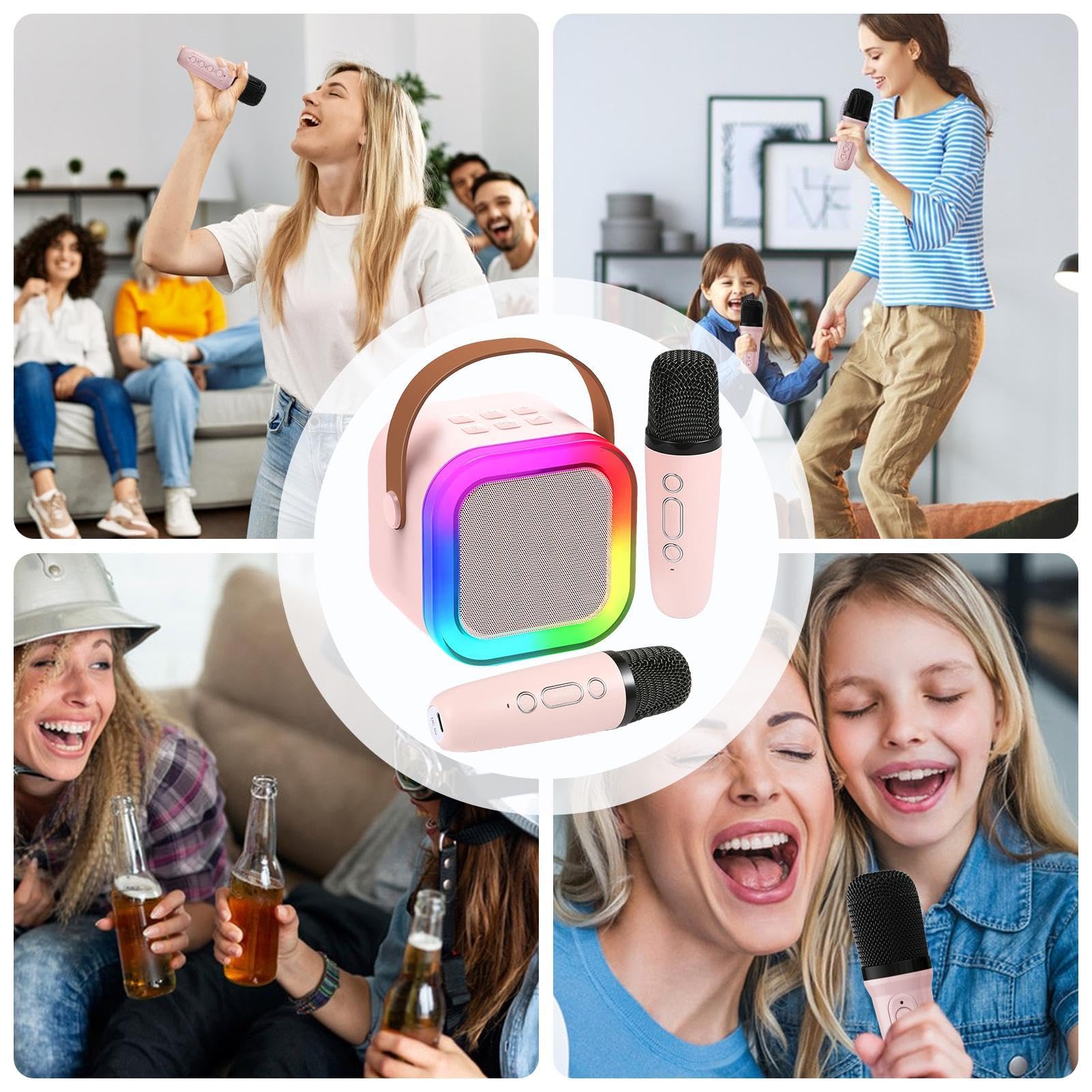 Vocal-Star Macchina Karaoke portatile con Bluetooth, 2 microfoni