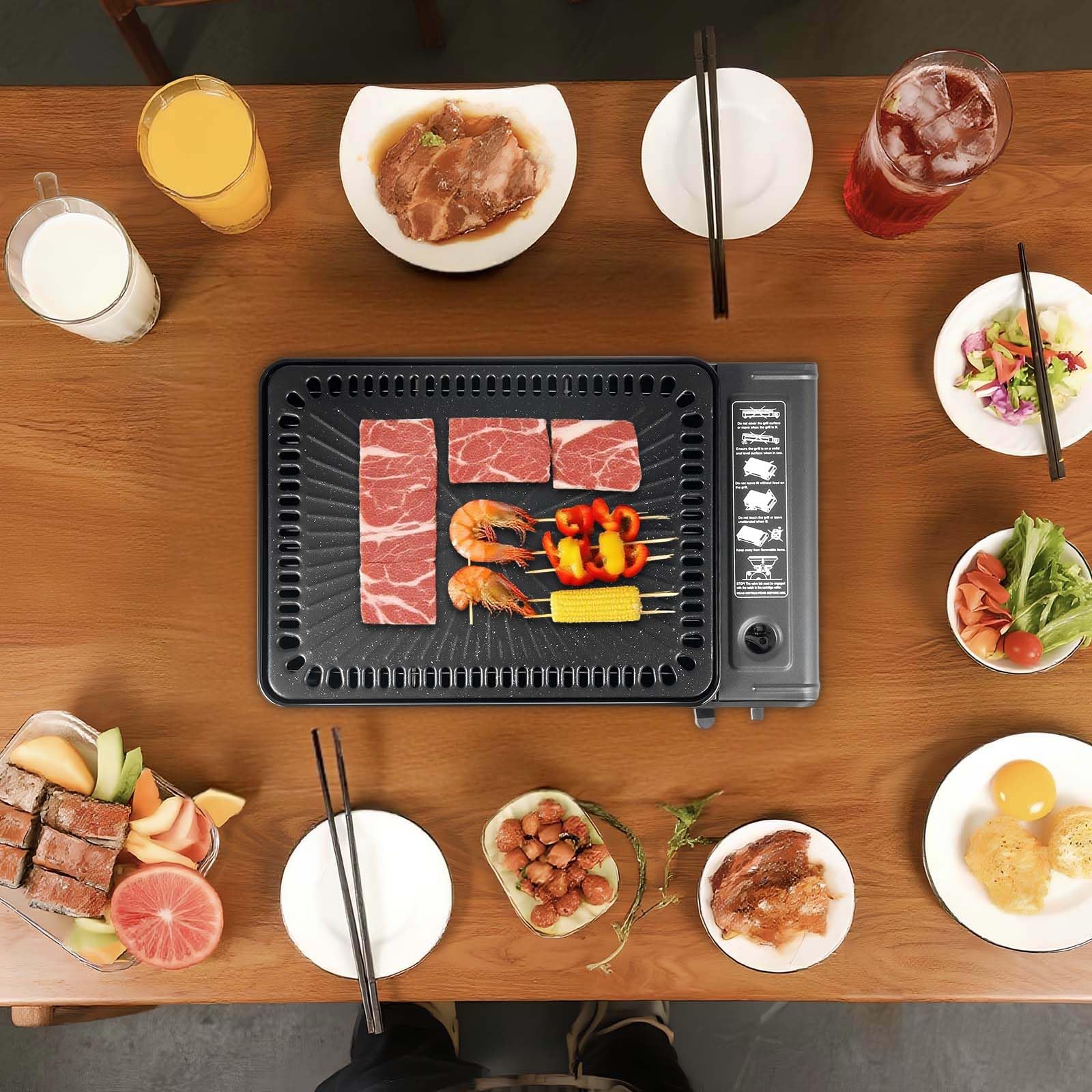 Barbecue Gaz Camping 2 Brûleurs Double Alimentation Mallette | Barbecue gaz camping 2 brûleurs, double alimentation butane/GPL, mallette + kit complet - nomade et sécurisé.