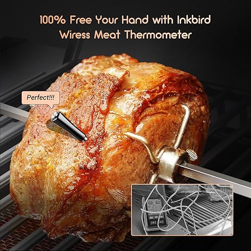 Miniatura 6 de INKBIRD Termómetro de carne inalámbrico, termómetro inteligente para carne Bluetooth, IP67 impermeable con caja recargable para parrilla al aire