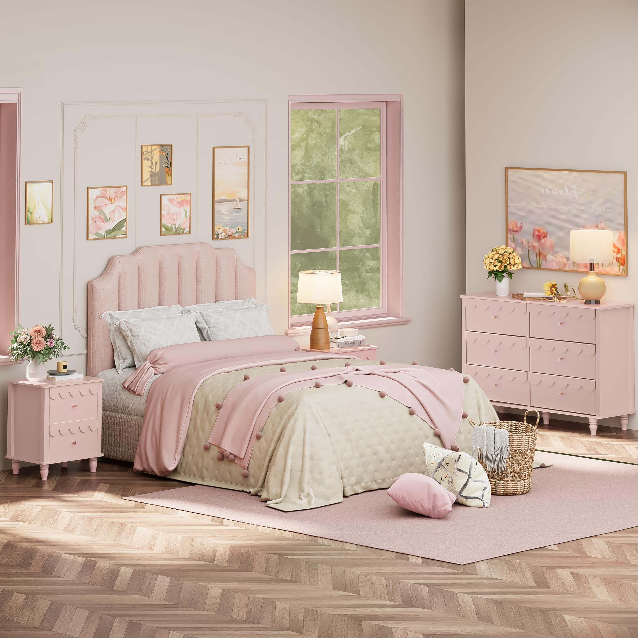 pink bedroom dresser set Amazon.com: Karl home Pink 7 Drawer Dresser for Bedroom, Tall Dresser Chest of Drawers, Wood Pink Bedroom Dressers for Girls, Anti-Tipping Device, Rose Gold Metal Handle, Living Room, Entryway, Hallway, Office :