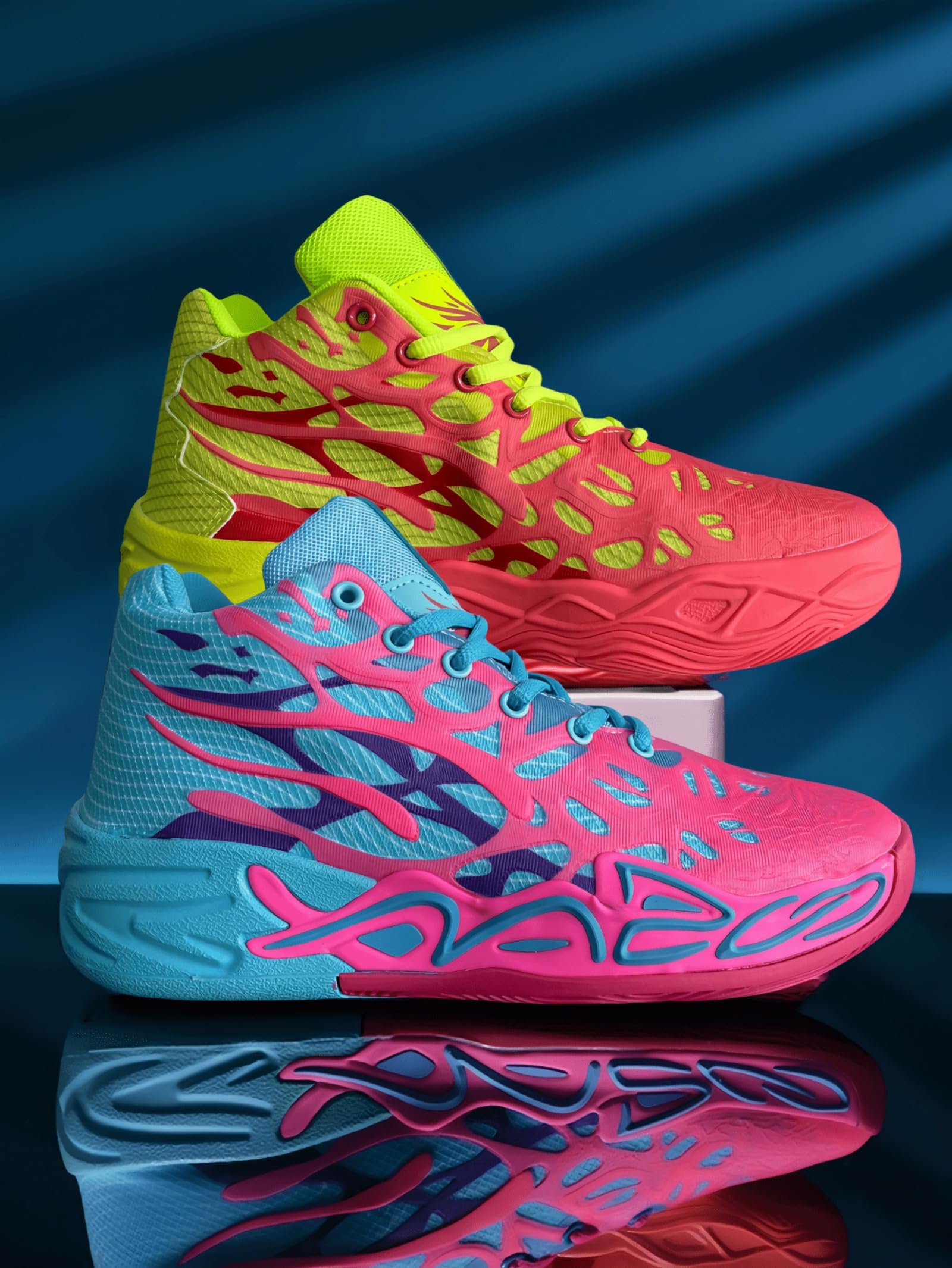 Scarpe da Basket da Uomo, in Mesh, Traspiranti, alla Moda, Sportive e for Il Tempo Libero, Scarpe Sportive(Blue Green,41 EU)