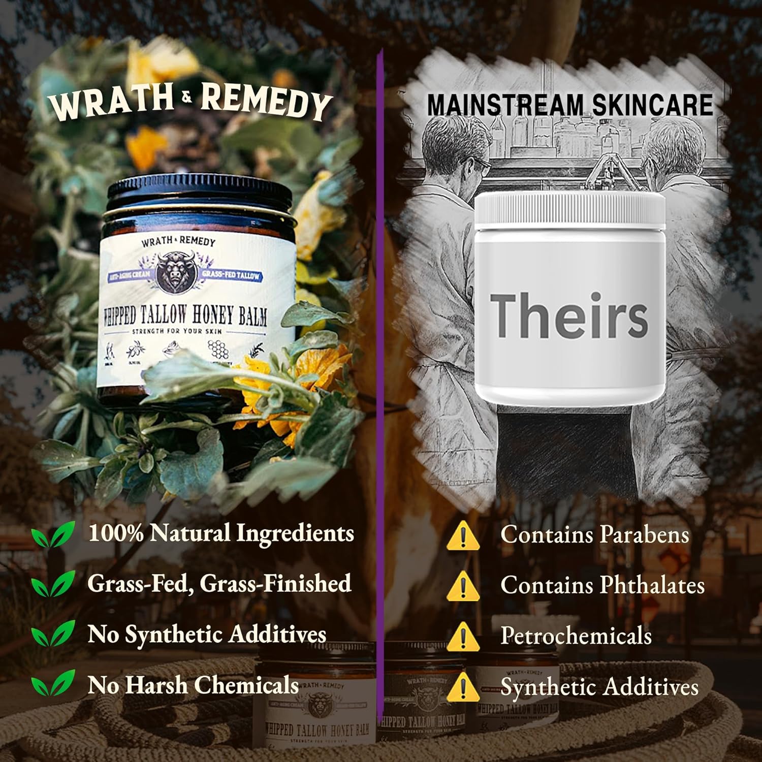 Organic Beef Tallow for Skin - 2OZ (Lavender, Concentrated) — Grass Fed Beef Tallow for face + Body — US-Made Tallow and Honey Balm Moisturizer for Dry & Sensitive Skin, Eczema, Rosacea(No Additives) - Image 5