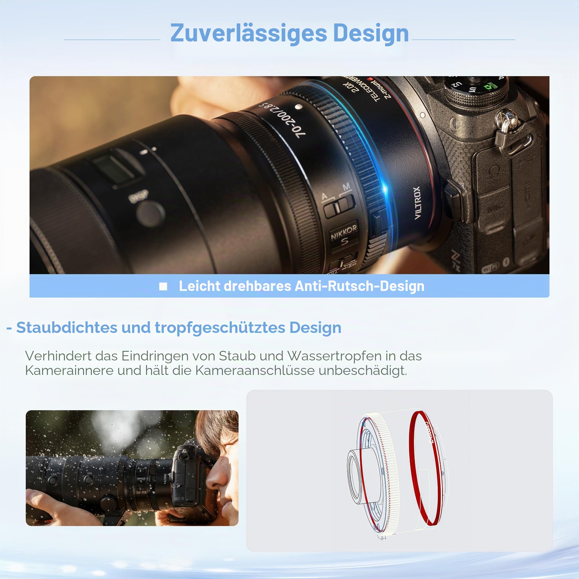 VILTROX TC-2.0X Telekonverter für Nikon Z-Mount Teleobjektiv, Autofokus-Objektiv, kompatibel mit NIKKOR Z 70-200 mm f/2.8 VR S