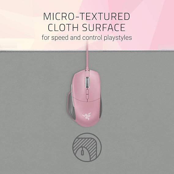 Razer Goliathus Extended Chroma Quartz - Extra-large soft XXL gaming mouse mat with RGB lighting (cable holder, fabric surface, quilted edge, optimized for all mice) pink