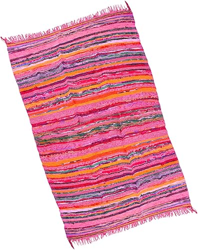 Eleet Alfombra Chindi ecológica de 100 % algodón reciclado, 3.5 x 6 ...