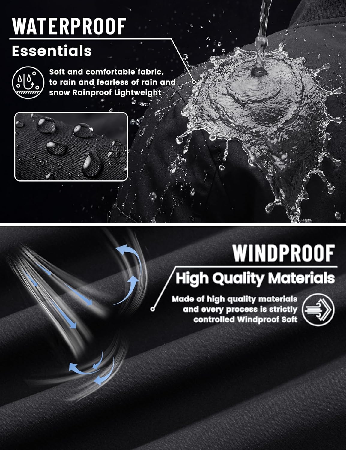 TACVASEN Men's Lightweight Jacket Spring Bomber Fall Windbreaker Casual Stylish Coats with Pockets - Image 4