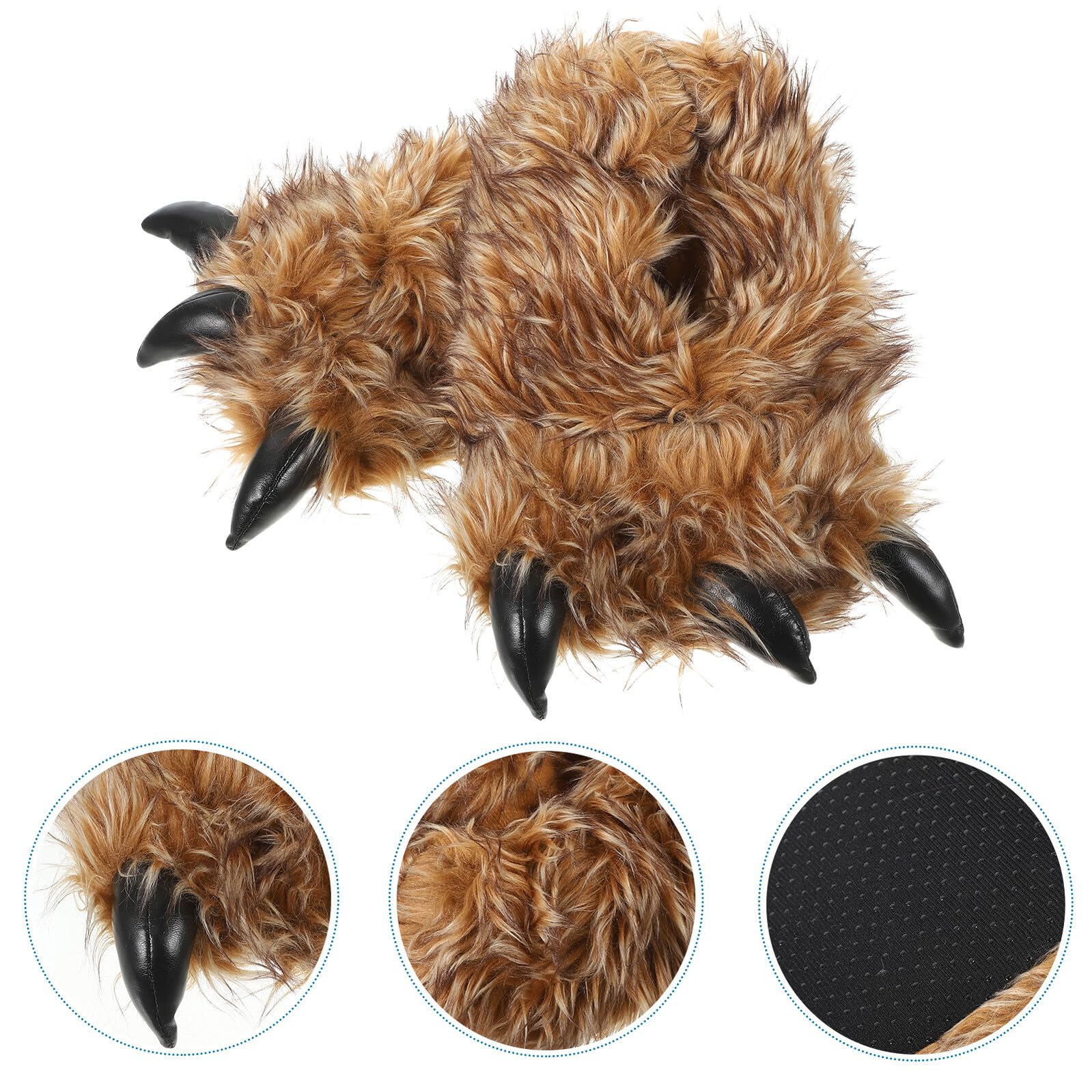 Pantuflas de Peluche Creativas 1 Par 28cm Marrón para Interior