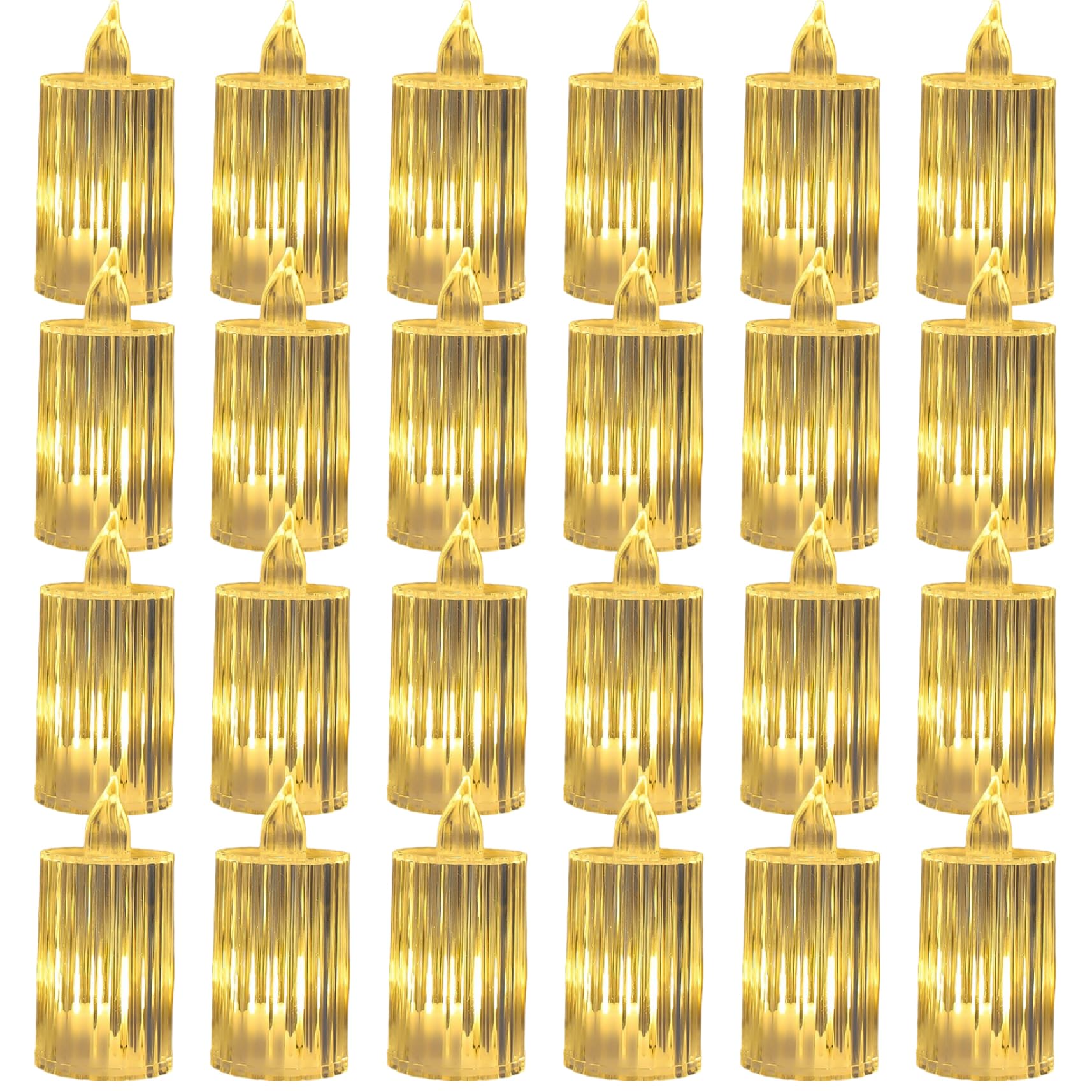 Velas LED con pilas pack de 24 velas de té de plástico para decoración