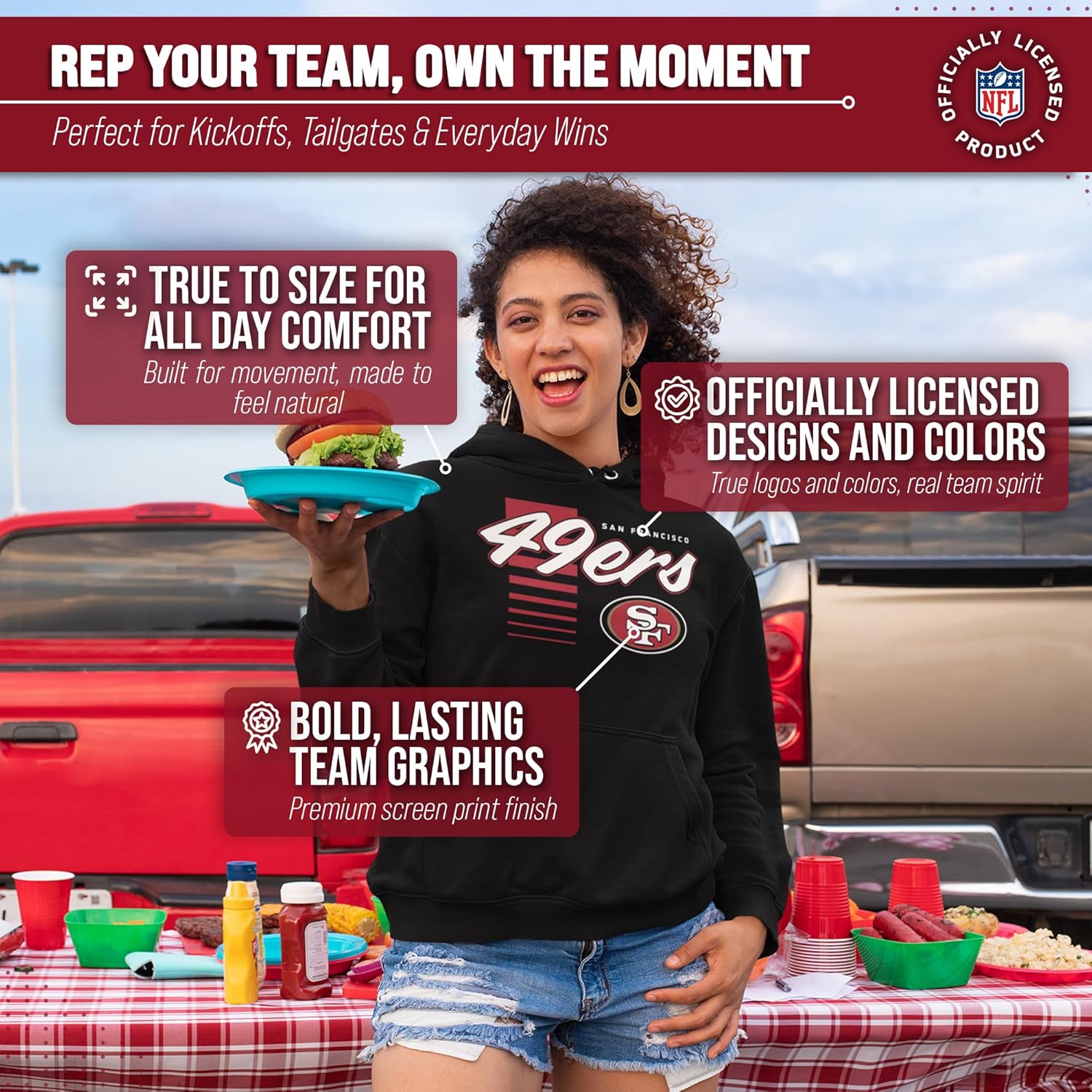 Team Fan Apparel NFL Adult Unisex Retro Script Ultra Soft Fleece Hooded Sweatshirt, Officially Licensed Football Performance - Image 5