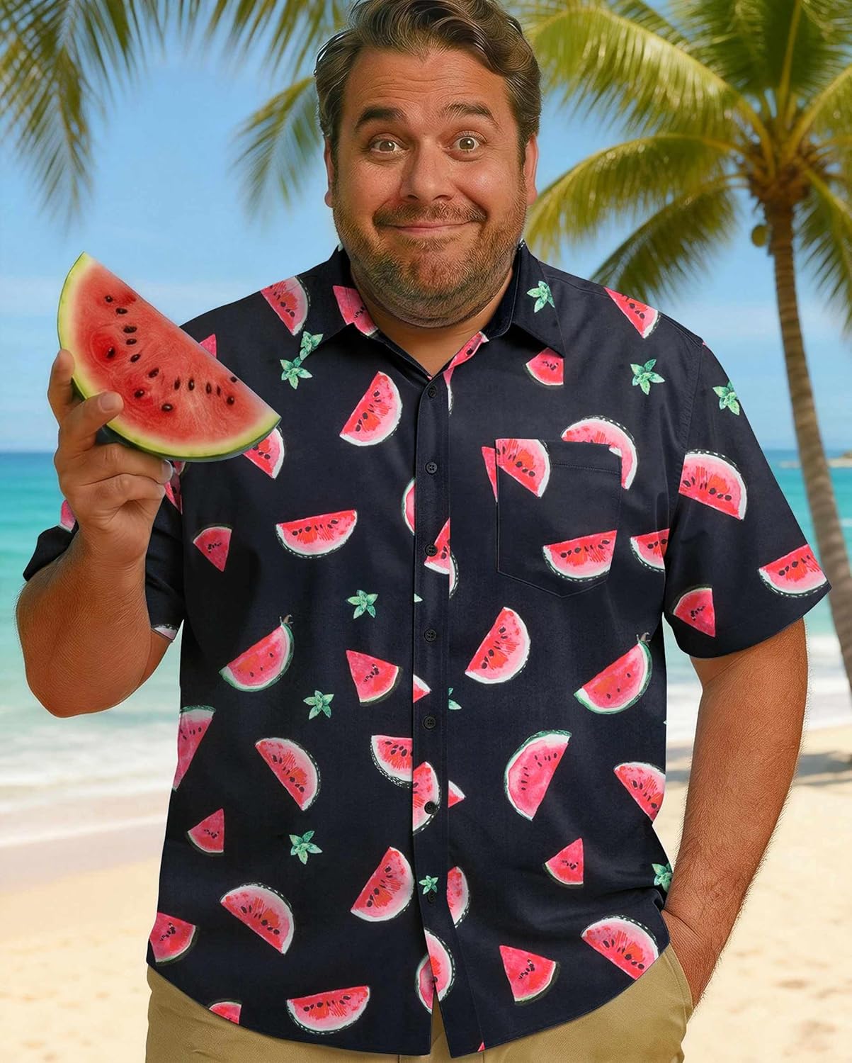 COOFANDY Big and Tall Men's Hawaiian Shirts Short Sleeve Tropical Floral Button Down Shirt Casual Summer Beach Shirts - Image 2