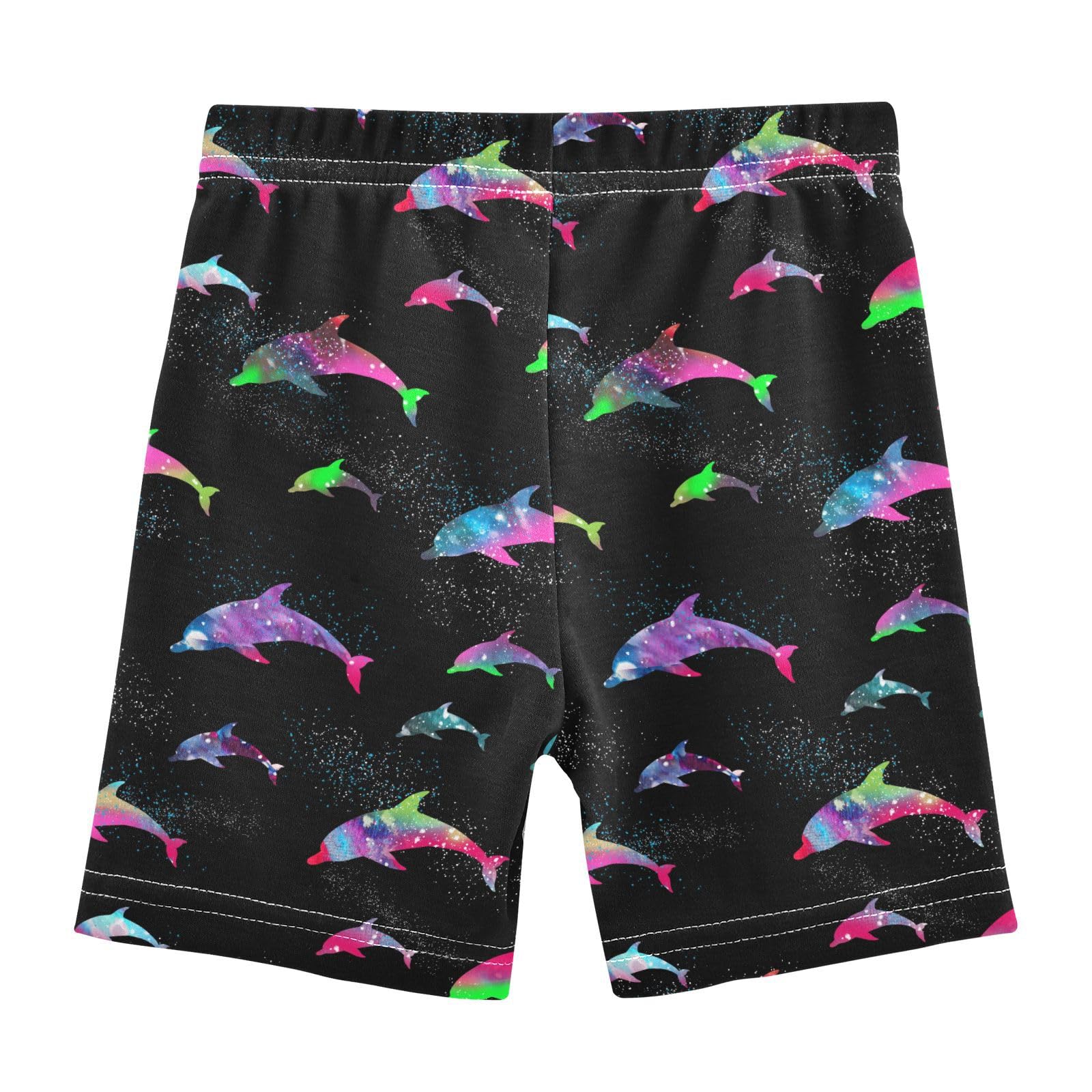 JHKKU Girls Colorful Dolphins Shorts Cotton Cartwheel Bike Kids Biker Under Dress Dance Short Girl Clothes 8Y