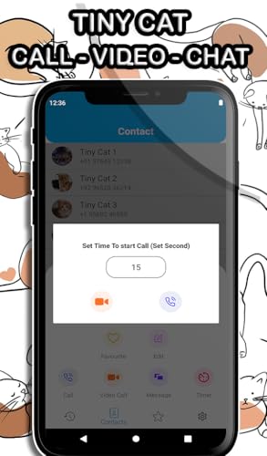 Tiny Cat Video Call - Live voice & Video from pet cat and Texting simulated - Video prank | NO ADS