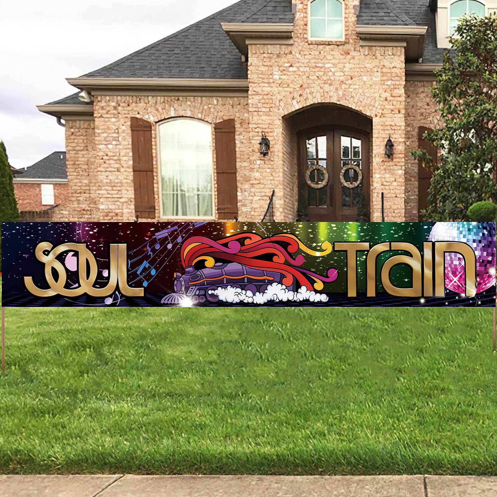 70’s Soul Train Theme Photography Backdrop – 7x5ft Disco Dance Party Vinyl Banner For Studio, Prom, Neon Glow Photo Background