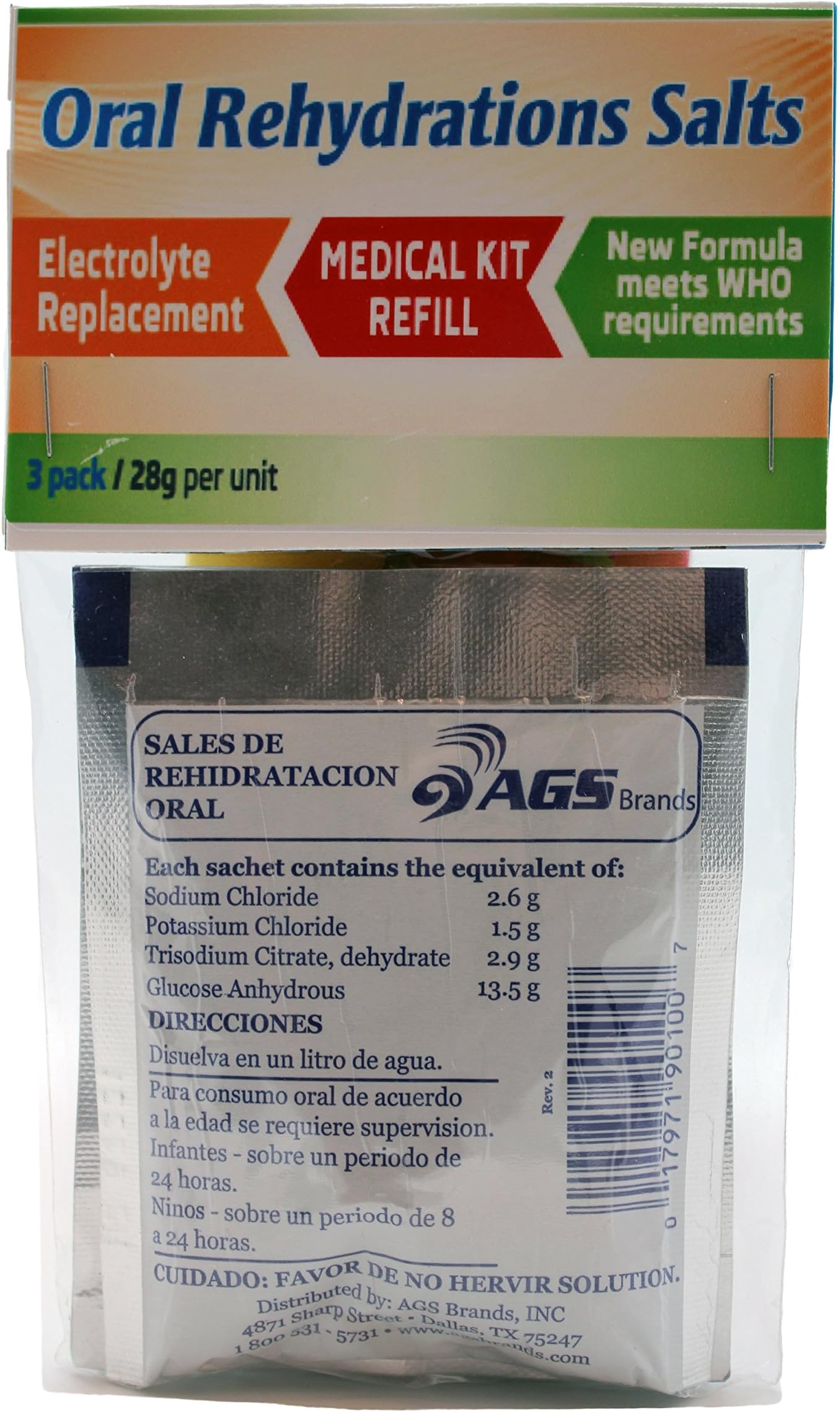 AGS Brands Oral Rehydration Salts, 3 Pack