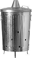 Gardenised 20-Gallon Galvanized Steel Burn Barrel Incinerator with Lid & Vents - High-Heat Outdoor Yard Waste Burner for Leaves, Paper & Debris