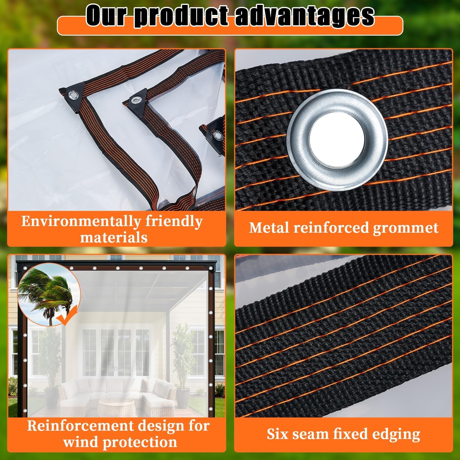 Lonas Impermeables Transparentes de Alta Resistencia, Cubierta Impermeable for jardín al Aire Libre, Lona Impermeable Transparente Lona